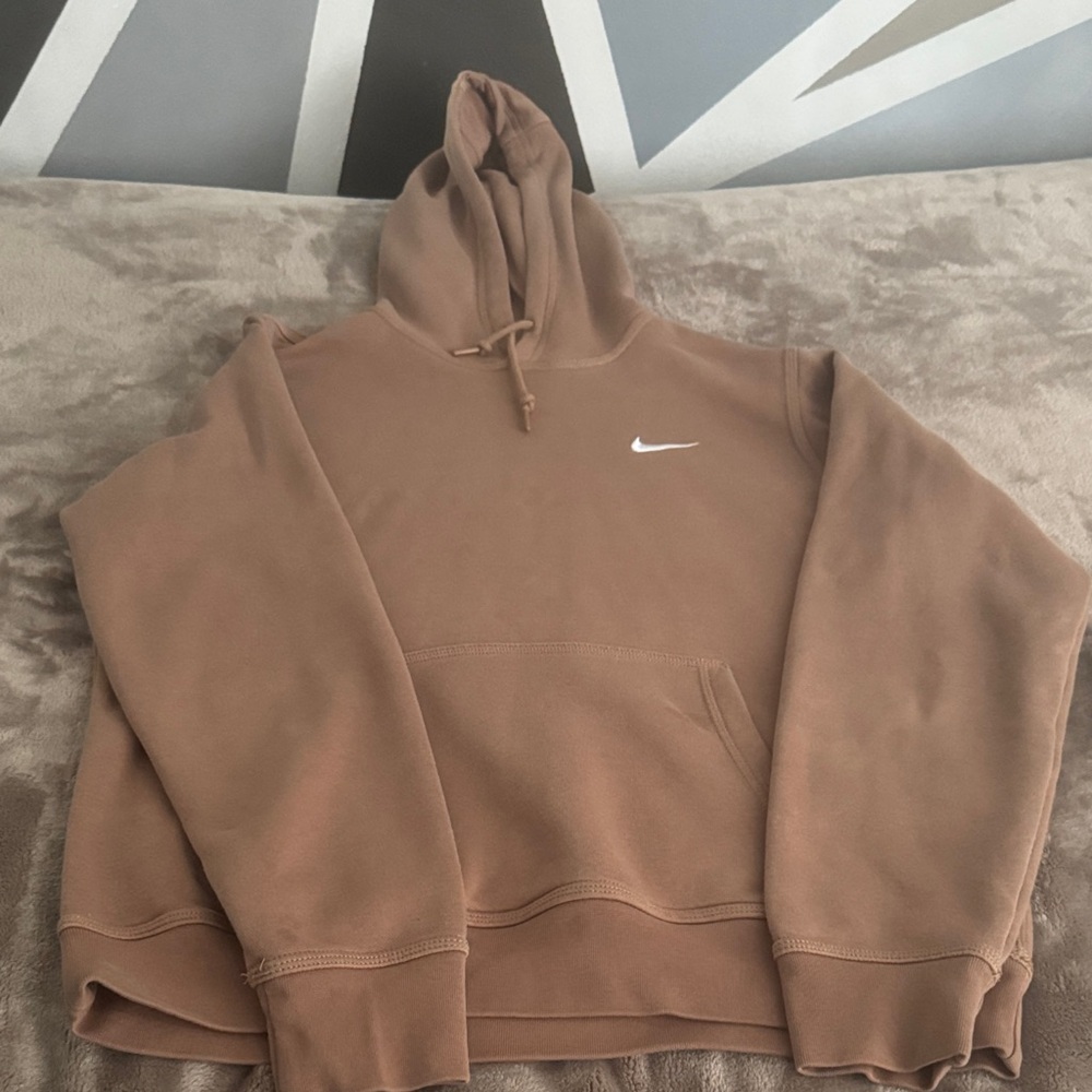 Nike Tan Hoodie with White Logo
